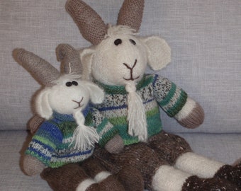 e-Pattern - Knitted  Goats - Jack and his little buddy Junior