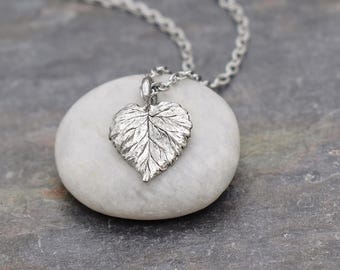 Danity Aspen leaf Necklace, Aspen leaf Pendant