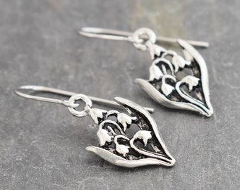 Lily of the Valley Earrings, May Birth Flower, Lily Jewelry, Flower Jewelry, Gift for Her