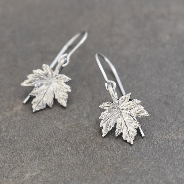 Tiny Maple Leaf Earrings, Sugar Maple, Autumn Earrings