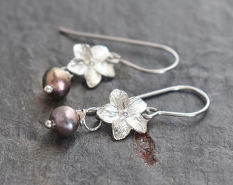 Pearl Orchid Earrings