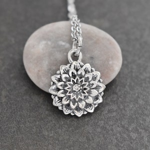 Dahlia Necklace, Flower Necklace, Dahlia Jewelry, Dahlia Pendant, Gift for Her