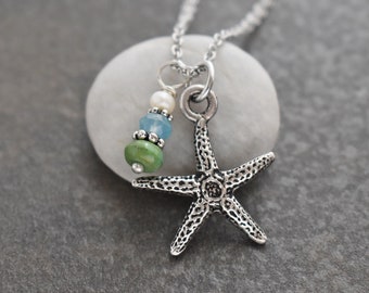 Starfish and Gemstone Necklace