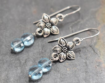 Colorado Columbine Topaz Earrings, Flower Earrings, Colorado Gift