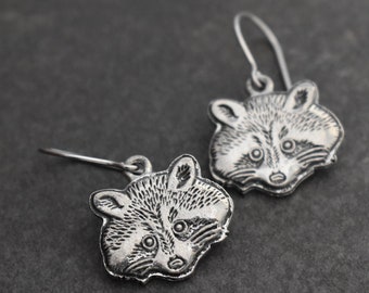 Raccoon Earrings, Raccoon lover Gift