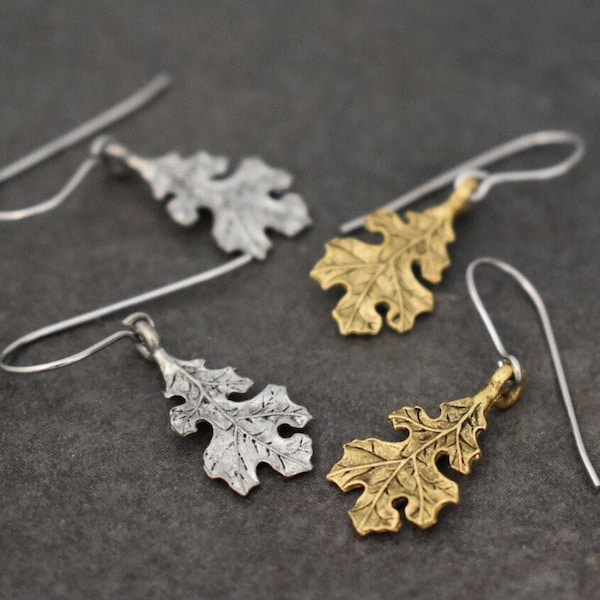 Oak leaf Earrings, Gold Leaf Earrings, Silver Leaf Earrings, Leaf Jewelry, Oak Leaf Jewelry, Nature lover gifts