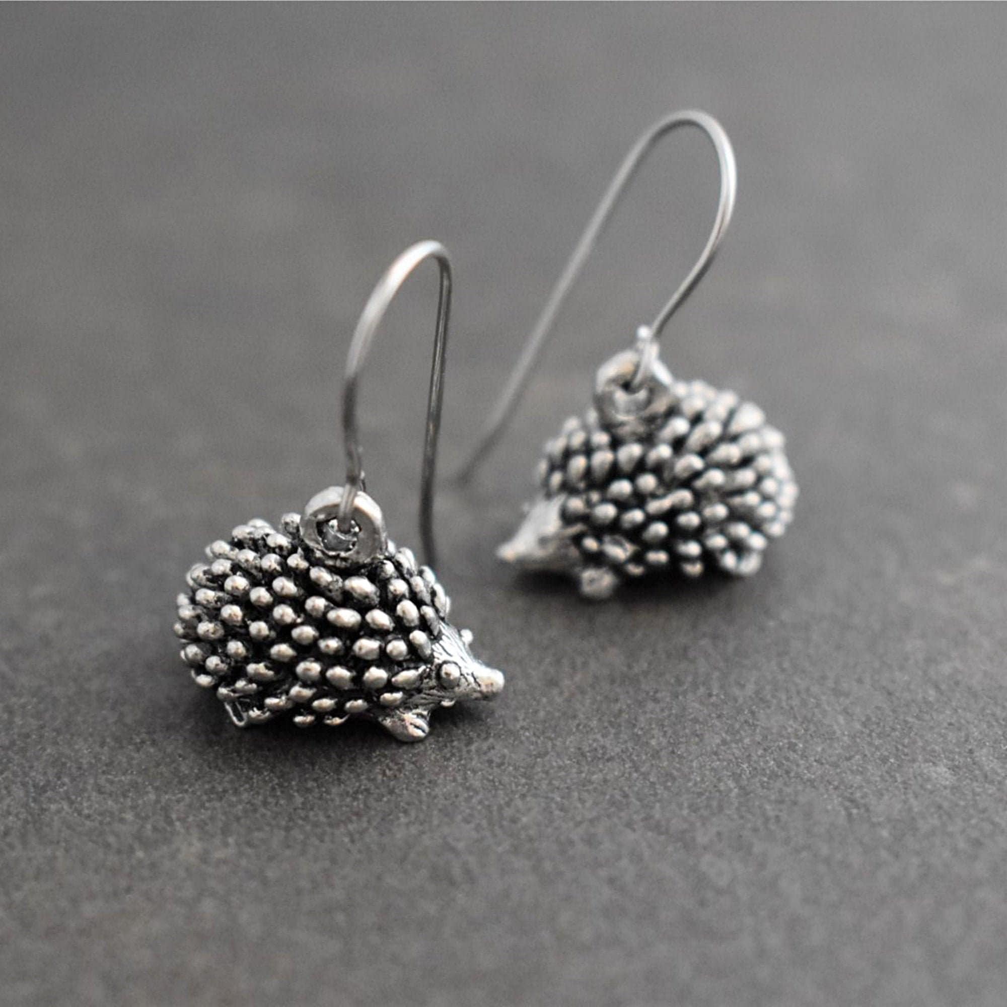 Spiked Ball Dangling Huggie Hoop Earrings - Pair - 316L Stainless Stee