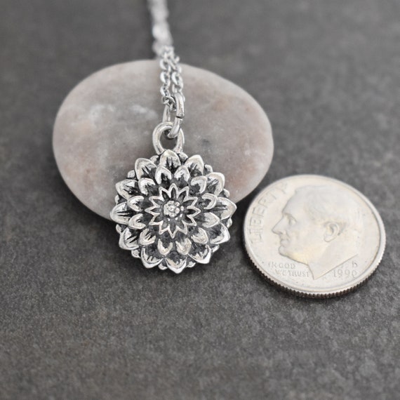 Dahlia Necklace Flower Necklace Dahlia Jewelry Dahlia Pendant