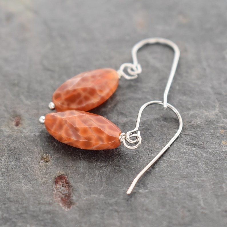 Fire Agate Gemstone Earrings image 2