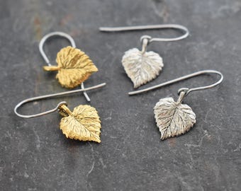 Aspen leaf Earrings, Gold Aspen Earrings, Silver Leaf Earrings, Leaf Jewelry, Aspen Leaf Jewelry, Nature lover gifts