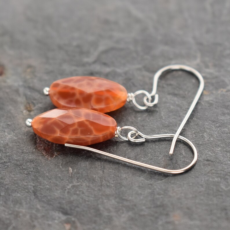 Fire Agate Gemstone Earrings image 3