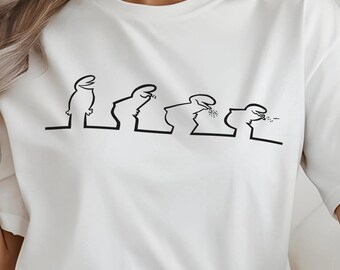 La Linea Art Print T-Shirt: 70s & 80s TV Show Nostalgia Retro Cartoon Humor Unisex Soft Tee Funny Shirt