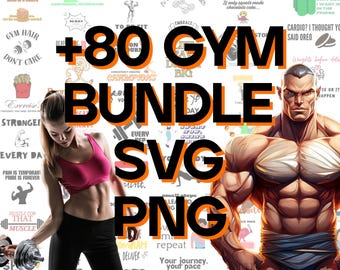 80 gym-themed and PNG files includes fitness, sports, workout, and motivation designs, as well as gym quotes