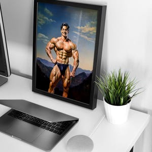 Vintage Gym Poster, Fitness Gifts for Him, Home Gym Decor, Gym Boy Gifts, Workout Poster, Bodybuilding and Weightlifting Gift, Gym Wall Art