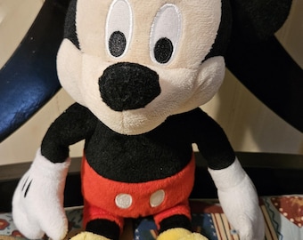 Peluche vintage de Mickey Mouse de Disney de 12 pulgadas