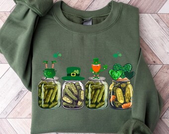 St Patrick's Day Pickle Sweatshirt, Vintage Pickle Sweater, St Patrick's Day Sweater, Pickle Lover Gift, St Patrick's Day Sweatshirt