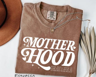 Comfort Colors® Mother Hood Shirt, Trendy Mama T-shirt, Mom Life Tee, Oversized Graphic Mom Shirt, Motherhood T-Shirt, Cool Mom Club Tee