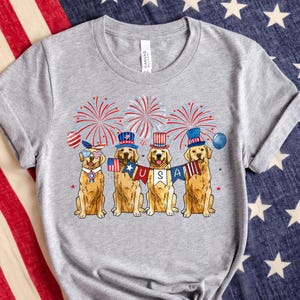 Golden Retriever 4th Of July Shirt, Western 4th of July Shirt, American Flag Shirt, Dog Lover Shirt, Independence Day Shirt, Patriotic Shirt