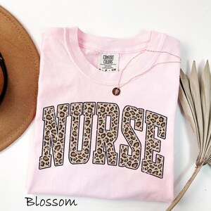 Comfort Colors® Leopard Nurse Shirt, Nurse T-Shirt, RN Shirt, Nursing School Shirt, Registered Nurse Shirt, Nurse Gift