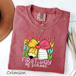 Comfort Colors® Happy First Day Of School Shirt, Teacher Gift, Gift for Teachers, Elementary Teacher Shirt, First Day Of School Tee