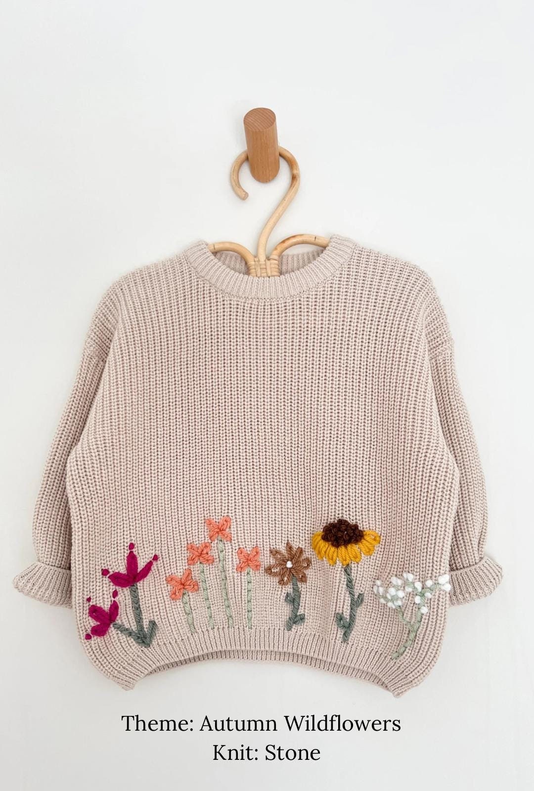 Embroidered Wildflower Knit Jumper: Personalised Floral Sweater