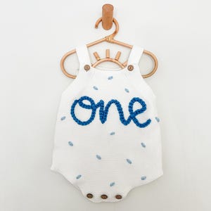 First Birthday Romper  | embroidered birthday outfit | cake smash outfit | one confetti romper  | half birthday outfit |