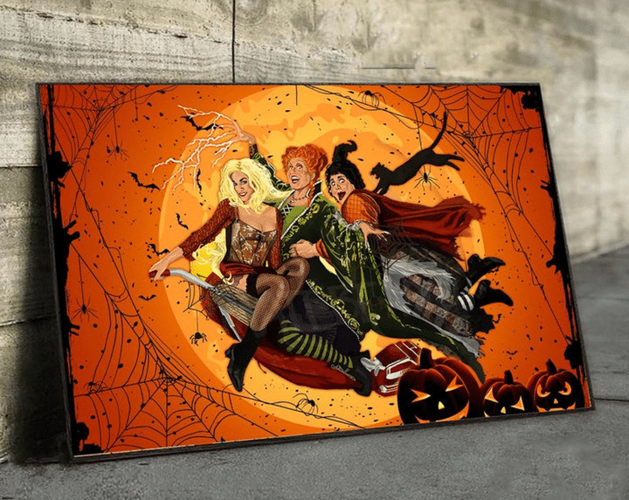 Hocus Pocus Halloween Lover Poster, Sanderson Sisters Art Print, Movie Characters Wall Art