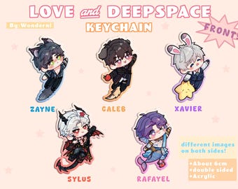 Love and Deepspace Keychain/ Double-sided Acrylic Keychain /Sylus /Rafayel /Zayne /Xavier /Caleb /Acrylic/ Chibi