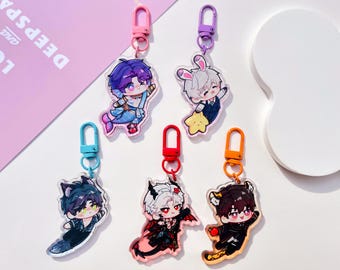 Love and Deepspace Acrylic Keychain: Double-sided keychain, Xavier,  Zayne, Rafayel, Sylus, Caleb