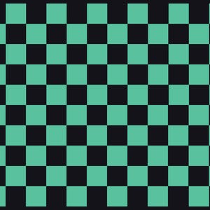 May include: A checkerboard pattern with alternating black and light green squares.