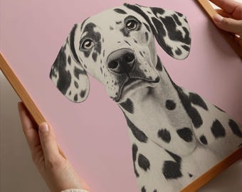 ダルメシアンのウォールアートプリント、ダルメシアンの絵画、犬の