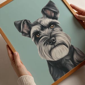 Digital Art Miniature Schnauzer Art Print, Dog Wall Art, Gift for Schnauzer Lovers & Dog Owners, Great Gift idea