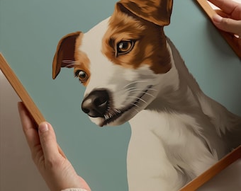 Lámina artística de Jack Russell Terrier: Arte mural de perro (descarga digital)