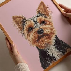 Digital Art file Yorkshire Terrier Art Print, Dog Wall Art with Pet’s Name, Unique Gift for Yorkie Lovers, Dog lovers, Home decor