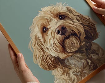 Custom Cockapoo Art Print: Personalized Dog Portrait