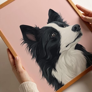 Digital Download Border Collie Art Print, Dog Wall Art, Unique Gift for Collie Lovers, Wall Art, Great Gift, Dog Art