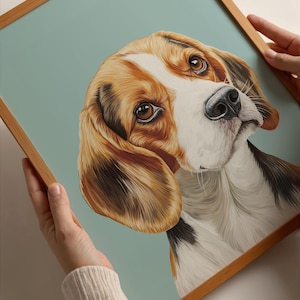 Digital Art Beagle Art Print, Dog Wall Art, Unique Gift for Beagle Lovers & Dog Owners, Great Gift idea, Pet Present