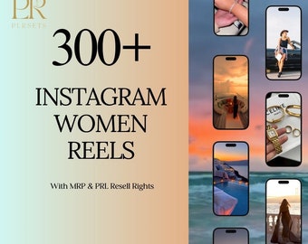 Más de 300 reels de estilo de vida de mujeres de lujo / Autos de lujo, viajes y moda estética / Instagram, TikTok Canva editable / Derechos de reventa PLR y MRR