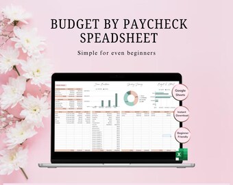 Plantilla de hoja de cálculo de presupuesto por cheque de pago Hojas de cálculo de Google Planificador financiero Seguimiento de ingresos, facturas y ahorros