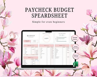 Hoja de cálculo de presupuesto de sueldo / Plantilla de Google Sheets / Planificador financiero / Gestión de ingresos, facturas y ahorros