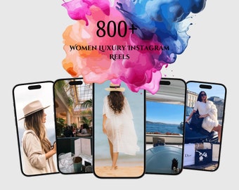Más de 800 videos de lujo sobre mujeres, videos verticales personalizados de Canva y sin marca de agua, derechos PLR y MRR, libro electrónico incluido, reventa en Etsy