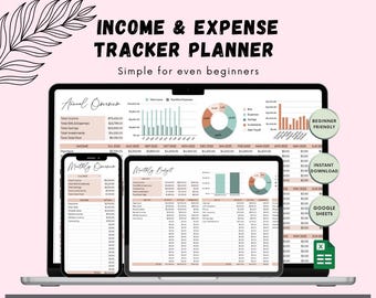 Planificador de seguimiento de ingresos y gastos definitivo 2025/ Hoja de cálculo de finanzas personales / Planificador de presupuesto mensual / Organizador de gastos automatizado