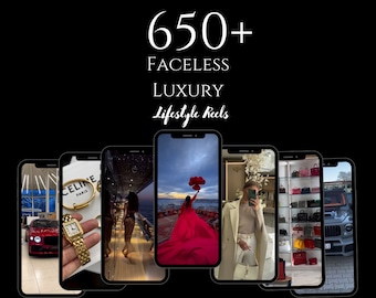 Más de 650 videos de lujo sobre mujeres sin rostro, autos de lujo, artículos de lujo, videos de vacaciones, derechos MRR y PLR, guía de marketing sin rostro y guía de Canva