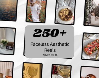 Paquete de más de 250 videos estéticos sin rostro / Reels de Instagram, Reels sin rostro, marketing sin rostro / Imágenes estéticas y guías en formato de libro electrónico / Reventa en Etsy
