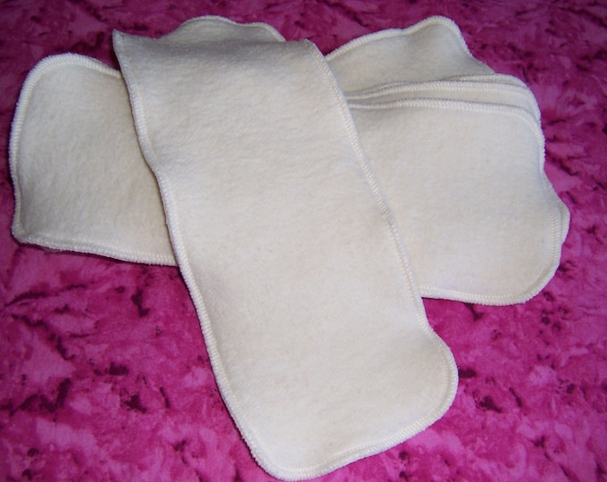 13x5 3ply Hemp Organic Cotton Fleece Cloth Diaper Liners Doublers