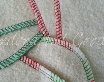 Christmas Organic Hemp Washcloth Cotton Fleece Red Green Wash Cloths Baby Face Family Wipes Bath Super Soft! Germ Resistant Holiday Gift 8x8