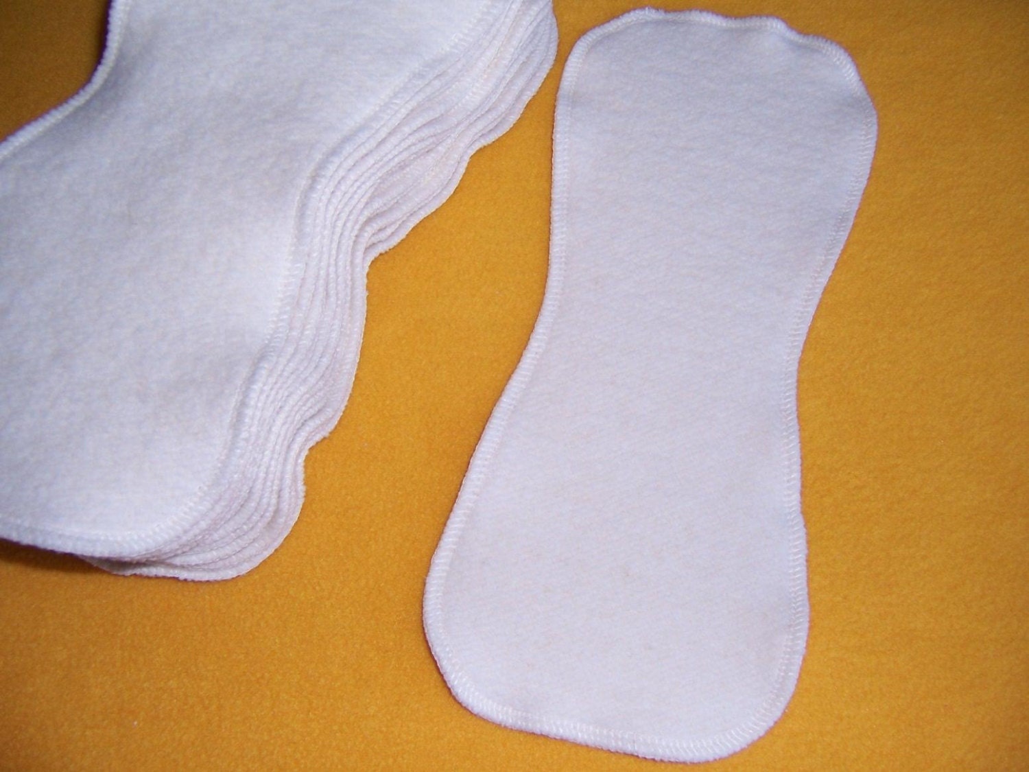 Set of Infant Contoured Hemp Organic Cotton Fleece Cloth Diaper Liners Doublers Inserts Soft & Absorbant Hourglass Shape
