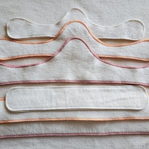 Set of 2 Organic Hemp Cotton Comfy Bra Liners Breast Pads Rectangle Contoured Reusable Sweat Band Lining Choose Size Waist Sweatband Cushion