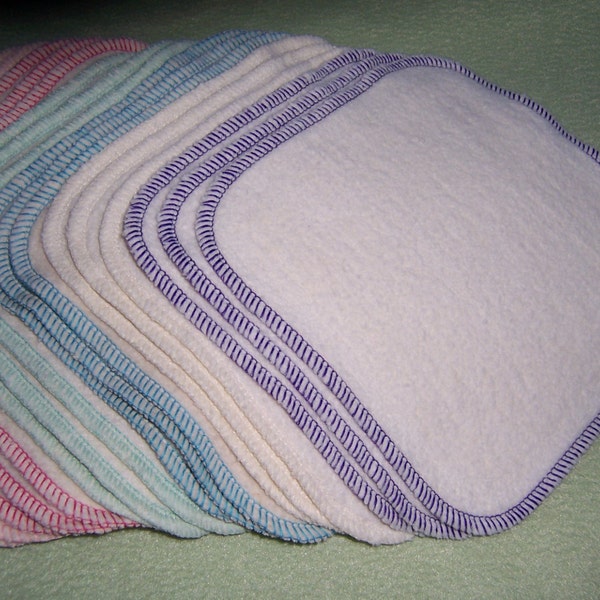 Organic Hemp Wash Cloth Cotton Fleece Washcloth Baby Face Family Wipes Bath Super Soft! Eco Friendly 6 x 6 size Cloths