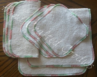Christmas Facial Care Cleansing Set Organic Hemp Washcloths Towels Washable Reusable Cotton Makeup Removers Exfoliating Scrubbies X-Mas Gift